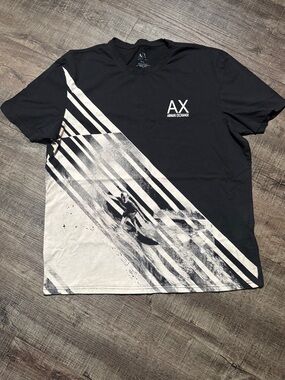 Armani Exchange Black and White Graphic Tee